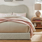 Modway Seluna Boucle Queen Platform Bed - Rock-Curved Padded Headboard