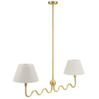 Modway Wave Squiggle 2-Arm Pendant Light - Brass-2-Light Hanging Pendant