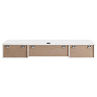 Modway Render 60" Wall Mount Wood Office Desk - White-Pull-Out Keyboard Tray