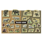 Yellow Door - Personnages en bois représentant des familles d'animaux en voie de disparition-Il existe également des indices sur les habitats des animaux, ce qui stimule la discussion et le partage d'idées.