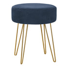 Monarch Specialties - 9002 Pouf - Tissu Bleu/Pattes Metal Or-1