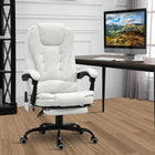 Vinsetto 7-Point Vibration Massage Office Chair with Swivel Wheels - White-Adjustable seat height from 18.1" to 22" (46cm to 56cm) to fit your sitting style