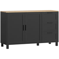 HOMCOM - Buffet moderne 47,2 po L avec portes à fermeture en douceur - noir-Large plateau offre de l'espace pour la préparation du café ou le réchauffage des aliments 