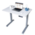 Victor - Bureau debout entierement electrique reglable en hauteur, 4' de large, blanc-23.6 po L x 48 po l x 48.4 po H