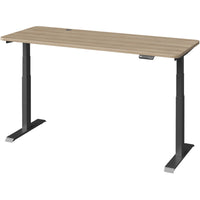 MotionGrey - Bureau assis-debout électrique à double moteur, réglable en hauteur, 165 po de largeur - Cadre noir-MotionGrey Bureau assis-debout électrique réglable en hauteur à double moteur allemand pour ordinateur et bureau - Cadre noir avec plateau (165 cm x 60 cm x 2,5 cm)