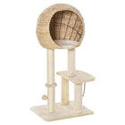 PawHut - Arbre à chat avec poteau à griffer en sisal et balle suspendue - 39 po H beige-Le large tapis sur la tour pour chat offre un espace confortable pour que vos chats se détendent 