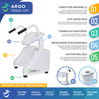 Mobile Patient Lift - Regain Independence - Rehausseur de siège de toilette motorisé ArGo - capacité 440 lb-Supporte jusqu’à 440 lb de capacité pour une sécurité fiable