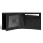 Champs Camo Leather Center Wing Wallet - Black-Double Bill compartment