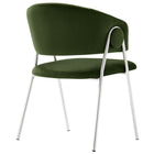 Modway Nella Upholstered Performance Velvet Dining Chair - Moss Green/Silver - 2 Pack-8