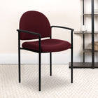 Flash Furniture – Chaise empilable en tissu avec structure en acier et accoudoirs, bourgogne-Mousse ignifuge CA117