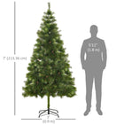 HOMCOM 7' Artificial Christmas Tree with Realistic Branch Tips - Green-Branches are in realist tree style and without much shaping 