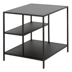 Hudson&Canal - Table d'appoint carrée Winthrop de 50 cm de large avec étagères en métal - Bronze noirci-Un design contemporain moderne pour votre salon, votre chambre et plus encore
