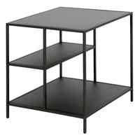 Hudson&Canal - Table d'appoint carrée Winthrop de 50 cm de large avec étagères en métal - Bronze noirci-Un design contemporain moderne pour votre salon, votre chambre et plus encore