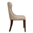 Manhattan Comfort - Lot de 2 chaises de salle à manger traditionnelles Reine 19,7 po en similicuir crème et noyer-Capacité de poids : 136 kg Hauteur d’assise : 47 cm