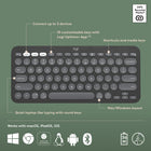 Logitech Pebble Keys 2 K380s Multi-Device Bluetooth Wireless Keyboard with Customizable Shortcuts - Slim - Portable - Graphite-Go for Longer: This wireless keyboard gives you hours of use with a 3-year battery , auto-sleep power-saving mode, and 50% more battery life , for worry-free usage, batteries included
