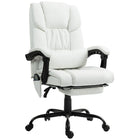 Vinsetto Massage Office Chair with 6-Point Vibration and Footrest - White-Six vibration massage points with 5 modes and 2 intensities to relax your body