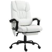 Vinsetto Massage Office Chair with 6-Point Vibration and Footrest - White-Six vibration massage points with 5 modes and 2 intensities to relax your body
