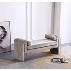 Manhattan Comfort - Banc moderne Concord 59" en tissu chenille - Colombe-Cadre en bois de pin séché au four avec assemblages à tourillons et coins renforcés