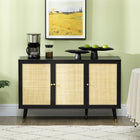 HOMCOM 47.2" L Sideboard Buffet Cabinet - Black-Extra supporting foot at the bottom for added stability