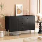 HOMCOM Modern 47.2" L Sideboard Buffet Cabinet with Storage - Black-A 3-level adjustable shelf in each cabinet provide flexible storage options