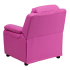 Flash Furniture – Fauteuil en vinyle inclinable pour enfant avec espace de rangement, style contemporain, rose vibrant-Dossier et appui-bras rembourrés en peluche