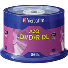 Verbatim 8.5GB 8x DVD+R DL with Branded Surface - 50 Pack-Writing speed of up to 8x