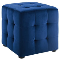 Modway Contour Tufted Cube Performance Velvet Ottoman - Navy-Cube Shaped Ottoman