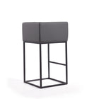 Manhattan Comfort - Tabouret de bar Embassy 21" style milieu du siècle moderne, rembourré en similicuir - gris et noir - lot de 2-Livré chez vous entièrement assemblé ! Aucun assemblage requis