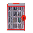 Victor - Casier pour téléphone portable en classe - 47 x 32 x 21 cm - Argenté/Rouge-Casier verrouillable pour un rangement sécuritaire (2 clés comprises) 