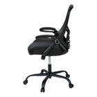 Monarch Specialties 7367 Ergonomic Mesh Office Chair - Black-Equipped with a black metal neck to support smooth-rolling wheels and a 360-degree swivel feature, this BIFMA certified chair allows for seamless movement around your workspace