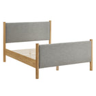 Modway Maven Queen Size Fabric Upholstered Platform Bed - Wheat Oak-Wooden Bed Frame