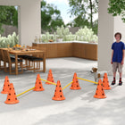 PawHut Portable Dog Agility Hurdle Cone Set with 8 Cones, 8 Poles and Carry Bag - Orange-Easy to disassemble poles and cones for easy transport 