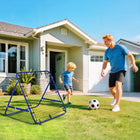 HOMCOM Rebounder Net Football Training Aid Kickback Target Play - Blue-All-weather PE net with 20 elastic cords for resilience 