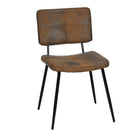 Homy Casa - Ensemble de 4 chaises de conférence en tissu suède brun-Tissu en daim microfibre durable pour un look vintage et facile à entretenir.