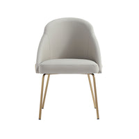 Manhattan Comfort - Chaise de salle à manger moderne Gracie 61,5 cm en similicuir, coloris pierre et or-Chaise de salle à manger moderne pour salle à manger et usage de travail