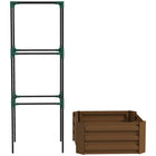 Outsunny Raised Garden Bed with 3-Tier Trellis Tomato Cage - Open Bottom-Plenty of growing space, trellis for climbing plants
