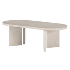 Hudson&Canal Alma 48"W Oval Coffee Table - Alder White-Tabletop features a weight capacity of 60 lbs
