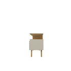 Manhattan Comfort Yonkers 62.99" Mid-Century Modern TV Stand - Off White and Cinnamon-Fashionable Framed Base Splayed Legs made from Solid Wood for Extra Durability
