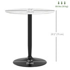 HOMCOM - Table à manger ronde avec base en acier et patin antidérapant pour salon - blanc-Sa base de Φ19,75 po (Φ50 cm) est grande, ronde et fabriquée en acier revêtu de poudre pour une meilleure solidité 