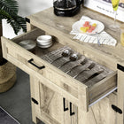 HOMCOM 29.9" L Sideboard Buffet Cabinet - Brown-Anti-tipping device adds extra stability