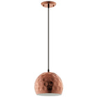 Modway Dimple 10" Half-Sphere Pendant Light - Rose Gold-Hammered Pendant Light