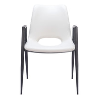 Zuo Desi Dining Chair - White - Set of 2-Plush and durable faux leather fabric