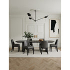 Manhattan Comfort - Lot de 2 chaises de salle à manger modernes Gansevoort 19 po en similicuir gris galet-Cadre en hêtre massif avec une finition foncée riche