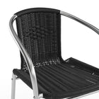 Flash Furniture Commercial Aluminum & Black Rattan Indoor-Outdoor Restaurant Stack Chair-Aluminum Frame