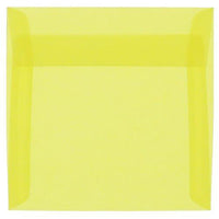 JAM Paper - Enveloppes d'invitation carrées en vélin translucide - 5,5 po x 5,5 po - Jaune primaire - paquet de 25 (PACV506)-Couleur : jaune primaire.