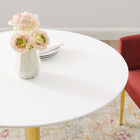 Modway Verne 35" Dining Table - Gold White-White Coating