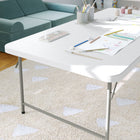 Flash Furniture 30"W x 60"L x 19"H Kid's Granite White Plastic Folding Table-Seats up to 6 Kids