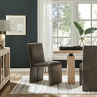 Modway Emory Vegan Leather Dining Side Chair - Mushroom-Sturdy Wooden Frame