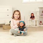 Miniland Educational - Poupée bébé fille caucasienne trisomique avec lunettes 15 po - Dans un sac en polyéthylène-Bras et jambes articulés