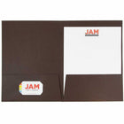 JAM Paper - Chemises d'affaires à deux pochettes en lin texturé - brun chocolat - Paquet de 6-Quantité : 6 dossiers par paquet | Un pour chaque sujet et projet